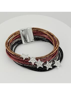 Ryze Wrap Vegan Leather Stars Bracelet